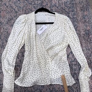 NWT reformation polka dot wrap top